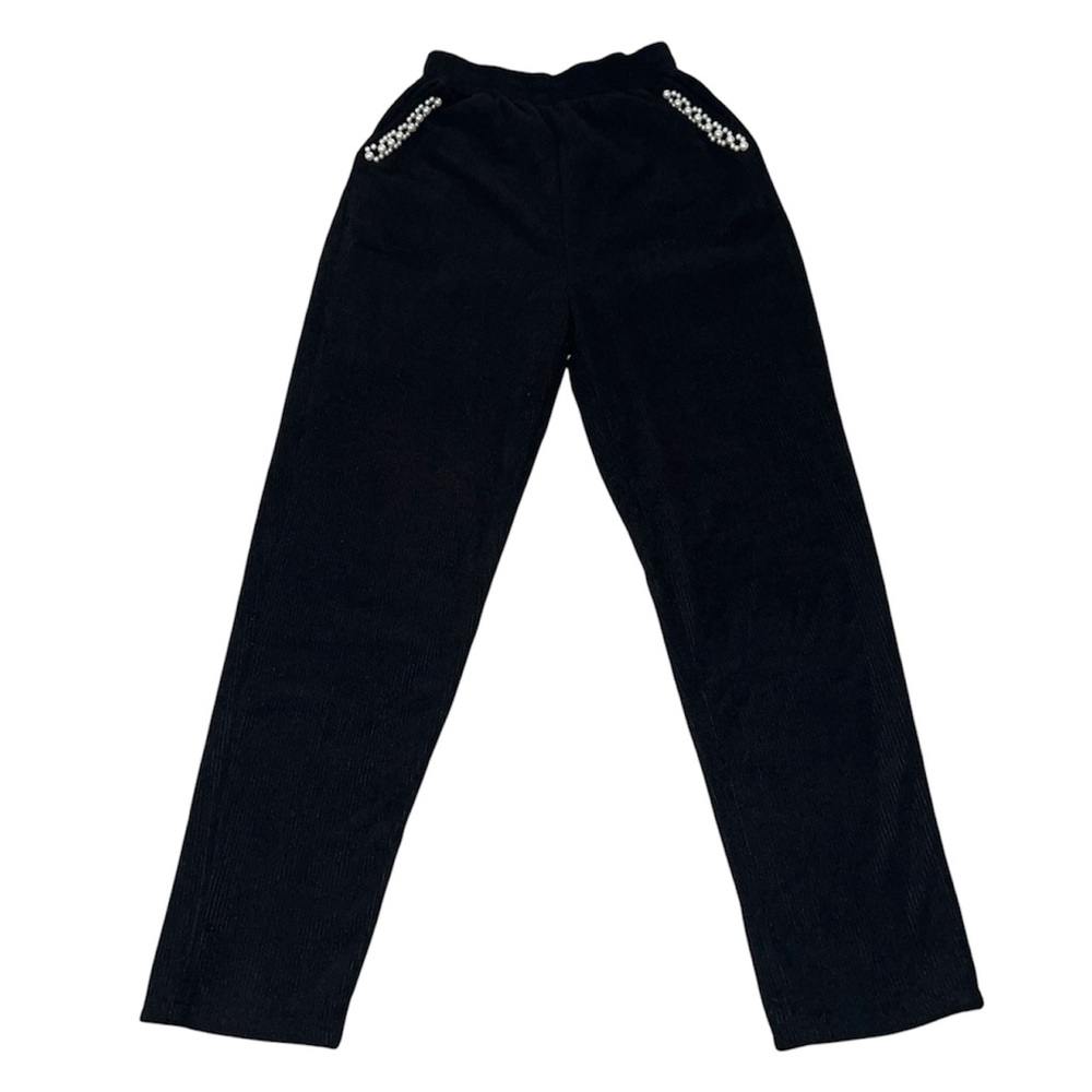 Black corduroy sweatpants